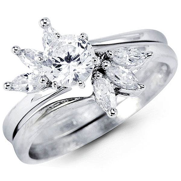 Marquise cz wedding hot sale ring set