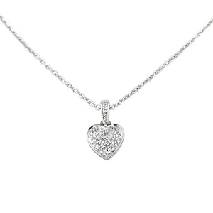 Cubic Zirconia Pave Heart Necklace