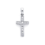 14K Mini Channel Set Diamond Cross (0.16 ctw)