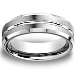 Designer Satin 18K White Gold Wedding Band