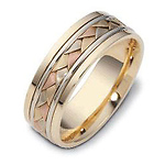 7.00 mm 18K Tri Color Woven Dora Wedding Band