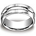 Rugged 10mm Satin Center Cut Comfort-Fit Argentium Silver Mens Ring thumb 0