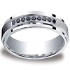 7mm Comfort-Fit Argentium Silver 9 Black Diamond Band by Benchmark thumb 0