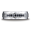 7mm Comfort-Fit Argentium Silver 9 Black Diamond Band by Benchmark thumb 1